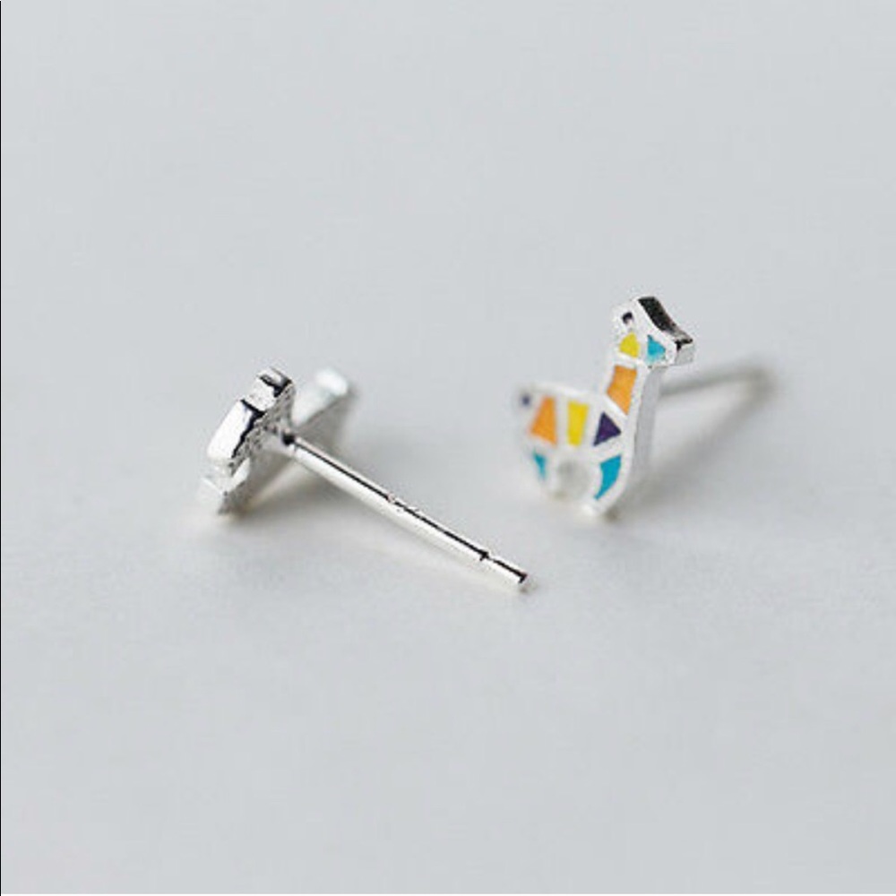 SOLD OUT❤️Geometric LLAMA!! Earings 🖤 - Picture 2 of 3